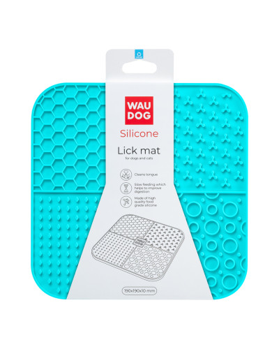 Килимок для злизування WAUDOG Silicone, 190х190х10 мм, блакитний