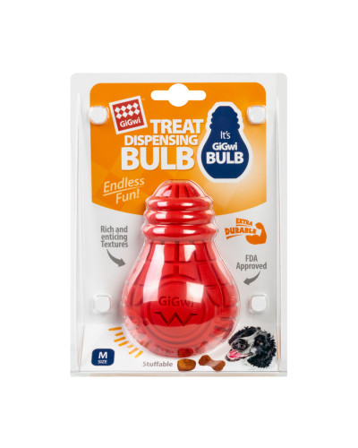 Іграшка для собак Лампочка гумова GiGwi Bulb Rubber, гума, M, червона