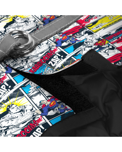 Шлея для собак м'яка WAUDOG Clothes з QR паспортом, малюнок "Супермен комікс", XS1, В 24-27 см, С 18-20 см