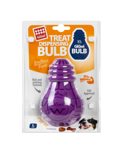 Іграшка для собак Лампочка гумова GiGwi Bulb Rubber, гума, L, фіолетова