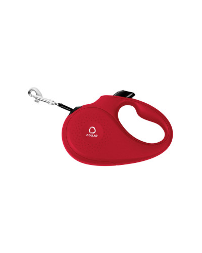 Повідець-рулетка CoLLaR для собак, розмір M, 25 кг, 5 м, світловідбивна стрічка, червоний