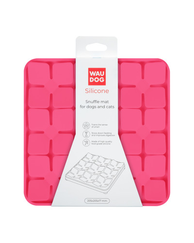 Килимок для пошуку корму WAUDOG Silicone, 205х205х17 мм, рожевий