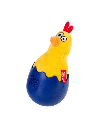 Іграшка для собак Курча-неваляшка з пищалкою GiGwi EGG, текстиль, гума, 14 см